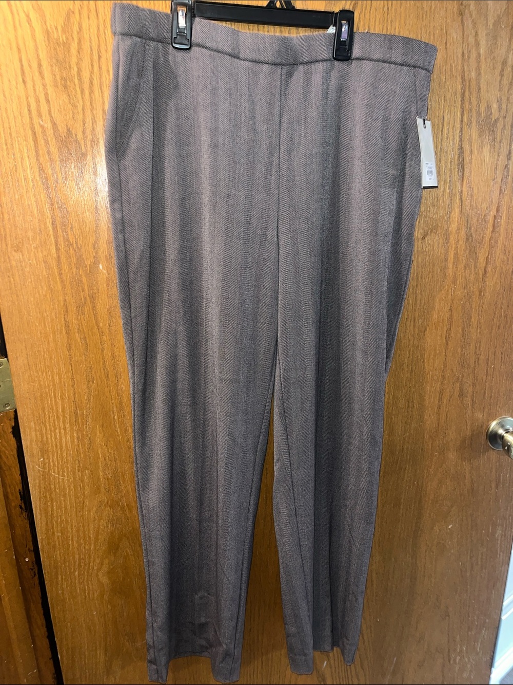 Dana Buchman Taupe/brown Straight-Leg Trousers